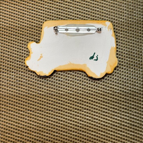 School Bus Driver Appreciation Gift Pin + Earrings Artist Signed Ceramic + Box - Picture 4 of 7